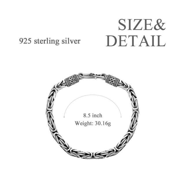 Sterling Silver Chain Bracelet for Men-5