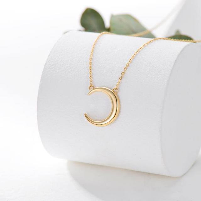 14K Gold Moon Pendant Necklace-2