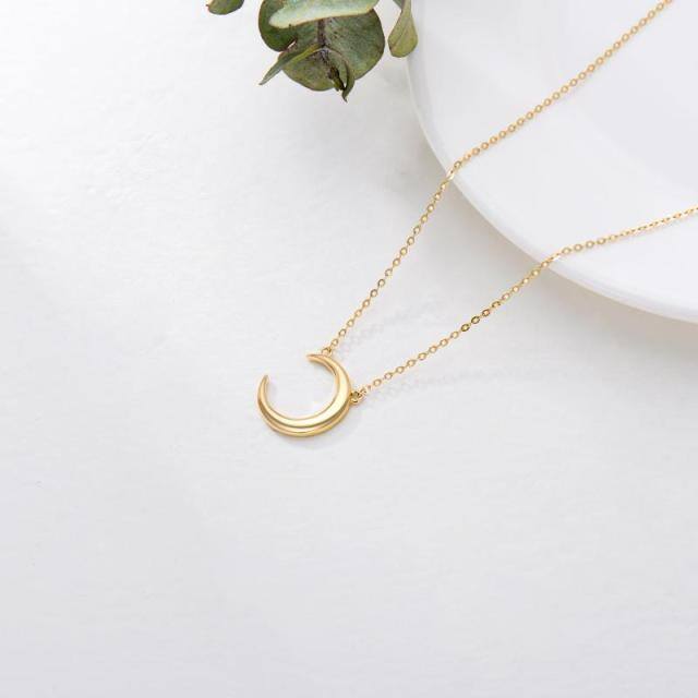 Colar com pingente de lua em ouro 14K-3