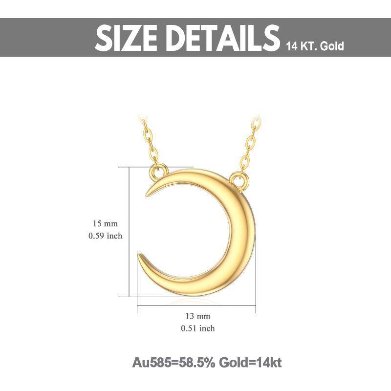 14K Gold Moon Pendant Necklace-6