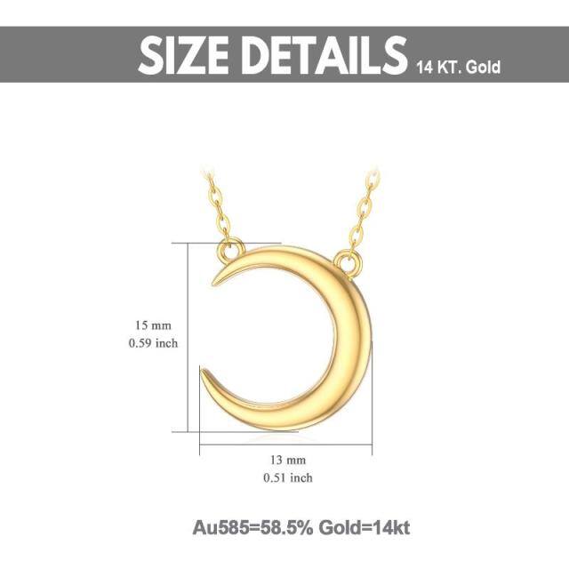 14K Gold Moon Pendant Necklace-5