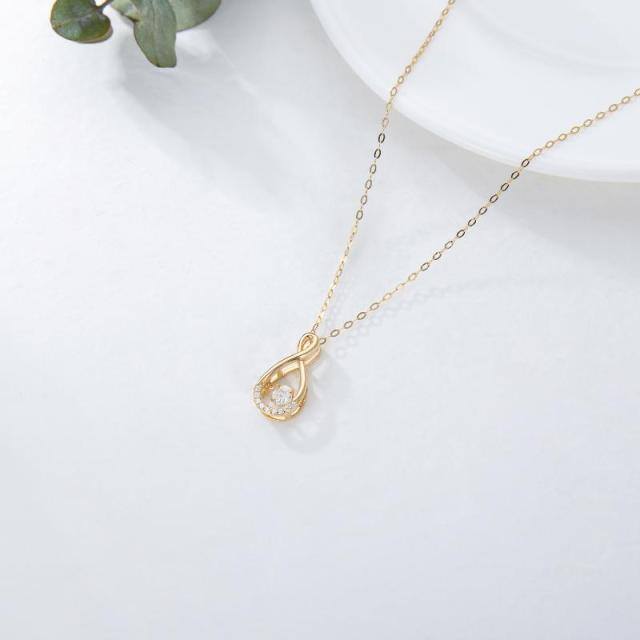 Colar infinito de moissanite criado em ouro 14k, presentes ideais para mulheres-3