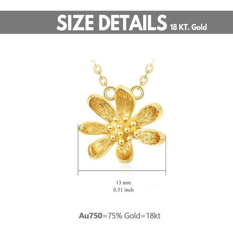 14K Gold Gänseblümchen-Anhänger Halskette-6