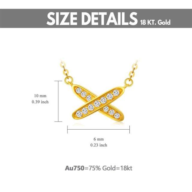 18K Gold Cubic Zirkonia Personalisierte Initial Buchstaben Anhänger Halskette-4