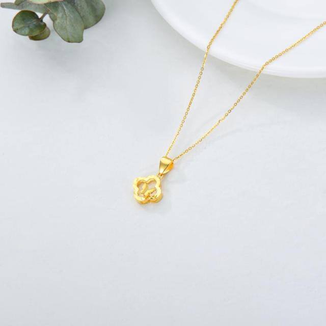 18K Gold Couple Pendant Necklace-3