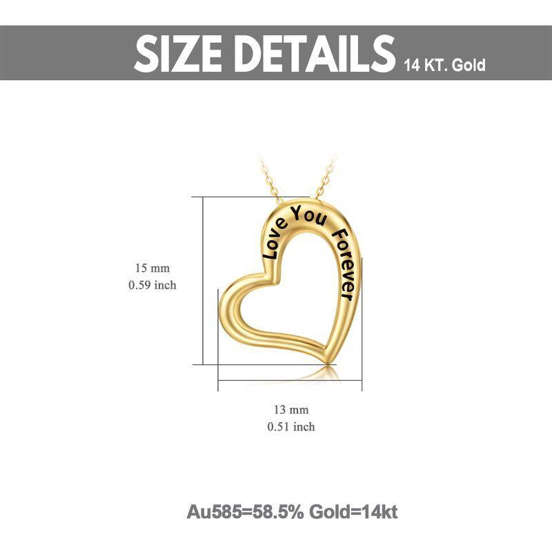 Collier avec pendentif en forme de coeur en or 14K-7