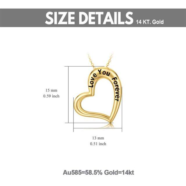 Collier avec pendentif en forme de coeur en or 14K-6