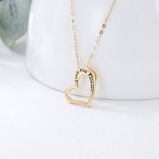 Collier avec pendentif en forme de coeur en or 14K-5