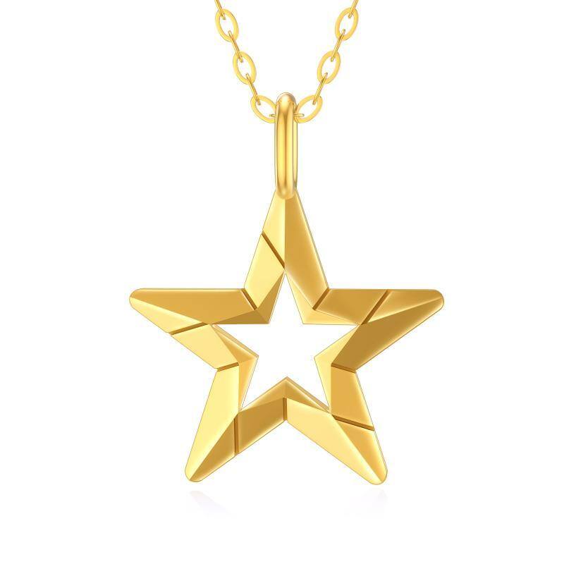 14K Gold Star Pendant Necklace-1