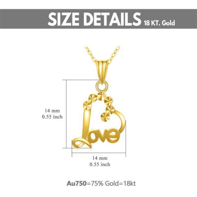 Collier avec pendentif en forme de coeur en or 18K-4