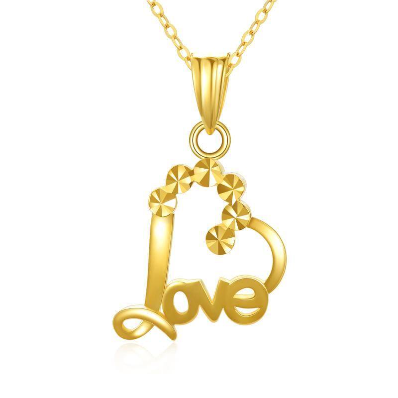 Collier avec pendentif en forme de coeur en or 18K-1