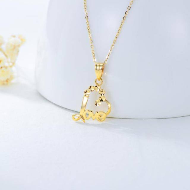 Collier avec pendentif en forme de coeur en or 18K-2