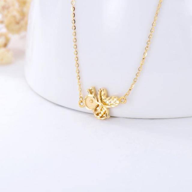 18K Gold Bees Pendant Necklace-2