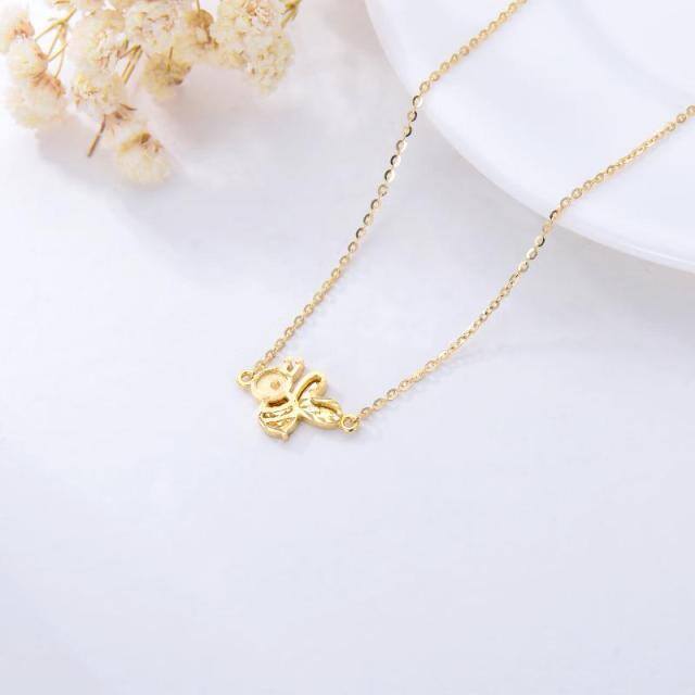 18K Gold Bees Pendant Necklace-3