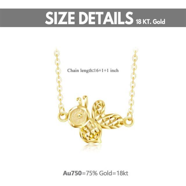 18K Gold Bees Pendant Necklace-4