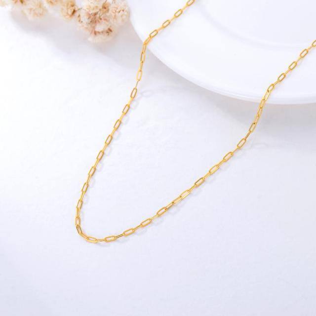 18K Gold Paperclip Chain Necklace-2