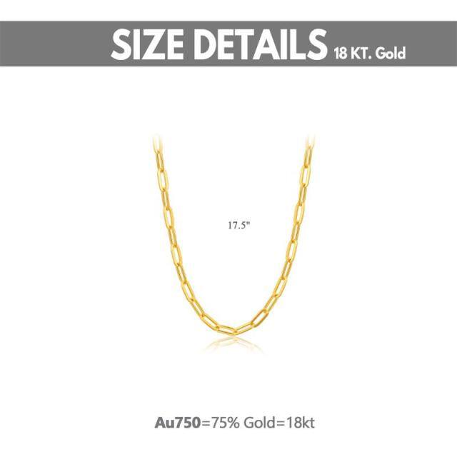 18K Gold Paperclip Chain Necklace-4