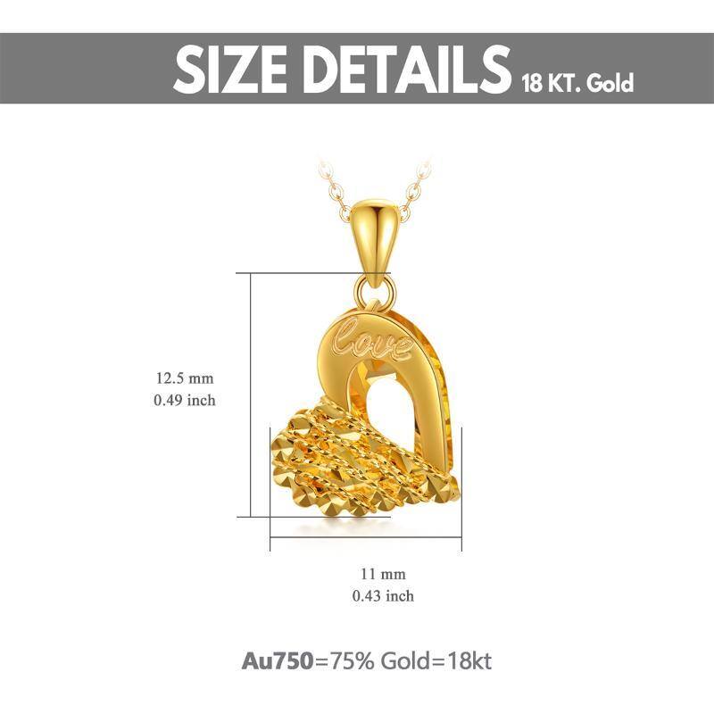 18K Gold Heart Pendant Necklace-6