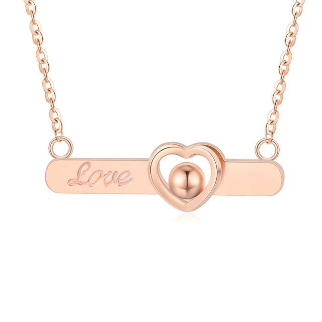 18K Rose Gold Heart Pendant Necklace-0