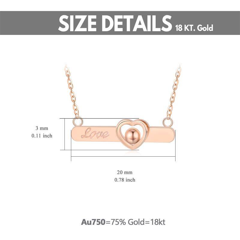 18K Rose Gold Heart Pendant Necklace-6