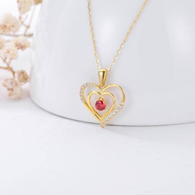 Collier avec pendentif en forme de coeur en or 9K-2