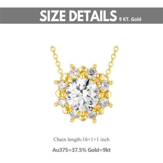 14K Gold Cubic Zirconia Couple Pendant Necklace-2