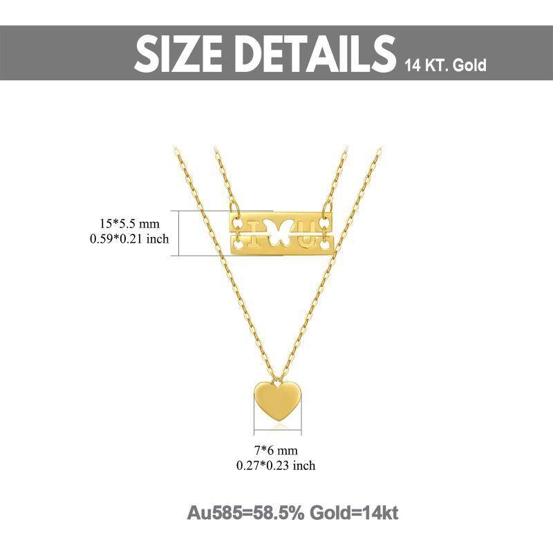 14K Gold Butterfly Layered Necklace-6