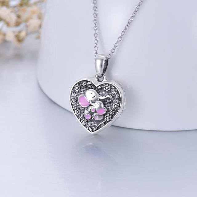 Sterling Silver Personalized Photo & Heart Personalized Photo Locket Necklace with Engraved Word-3