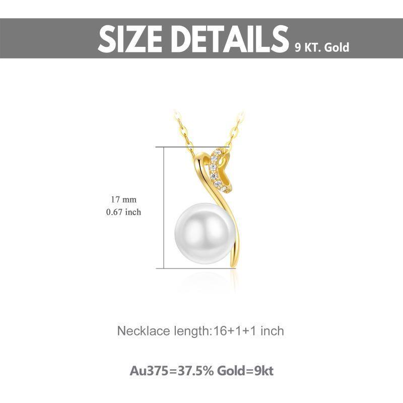 9K Gold Cubic Zirconia Infinite Symbol Pendant Necklace-5