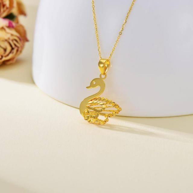 18K Gold Bird Pendant Necklace-2