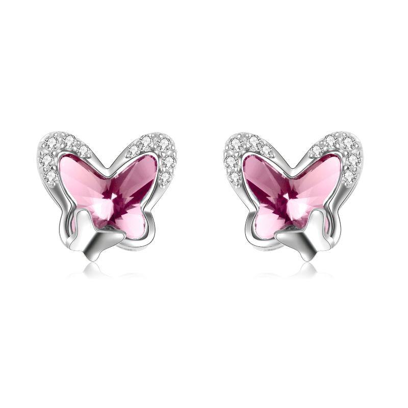 8e2511b62dcc8b79b14098da1a231738 - 925 Sterling Silver Butterfly Stud Earrings Hypoallergenic Earring Fine Jewelry Gift for Women Girls