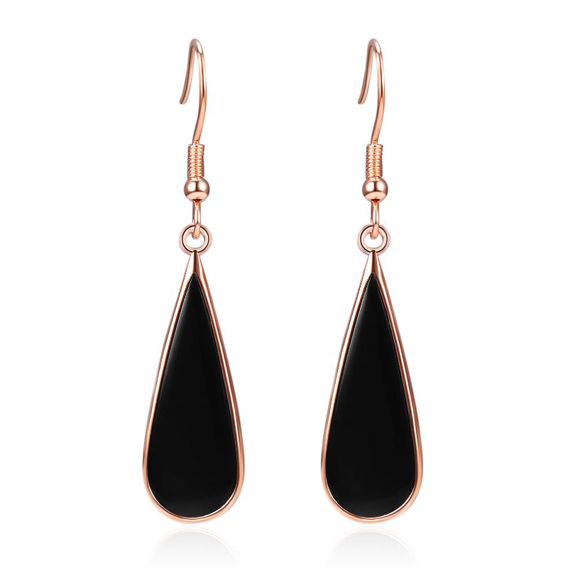 Boucles d'oreilles pendantes en argent sterling avec zircone cubique plaquée or rose-20