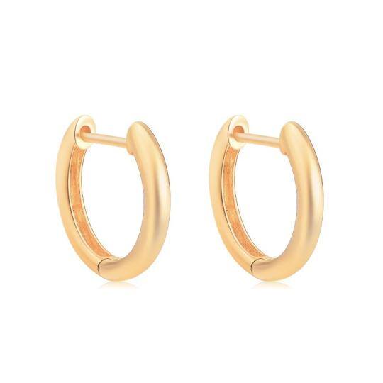 14K Gold Round Hoop Earrings