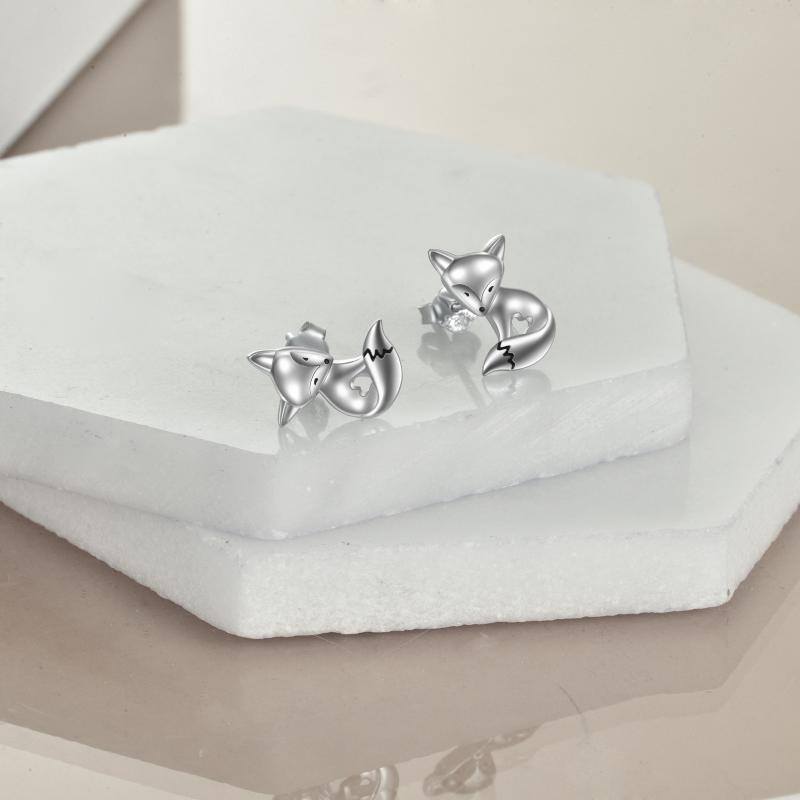 Boucles d'oreilles en argent Sterling Fox-3