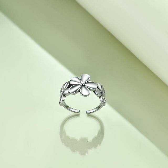 Bague ouverte marguerite en argent sterling-2