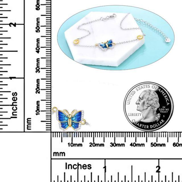 Pulseira borboleta para mulheres pulseiras de girassol de prata esterlina presentes para meninas-2