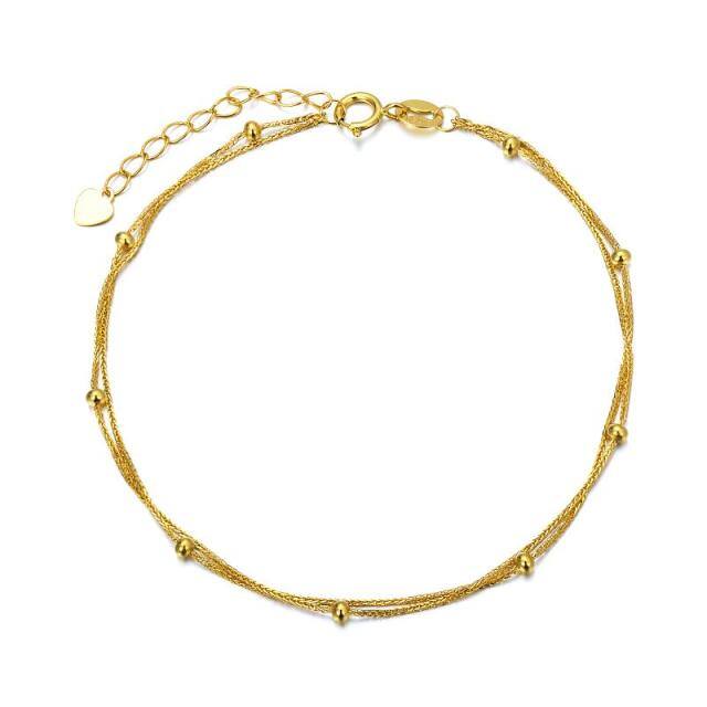 Bracelets de cheville en or véritable 18 carats, chaîne multicouche, bijoux cadeaux pour femmes-0