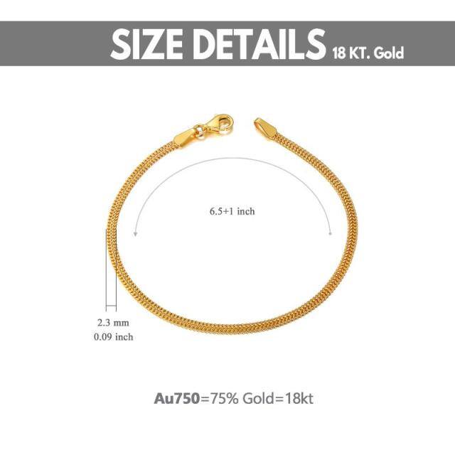 Pulseira de corrente de malha circular em ouro 18K-1