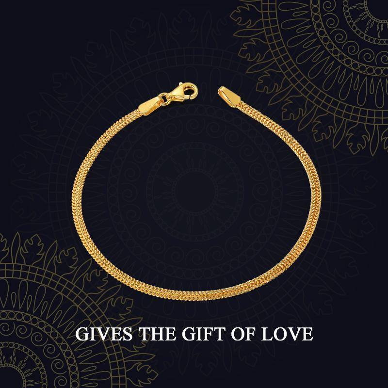 18K Gold Circle Mesh Chain Bracelet-7
