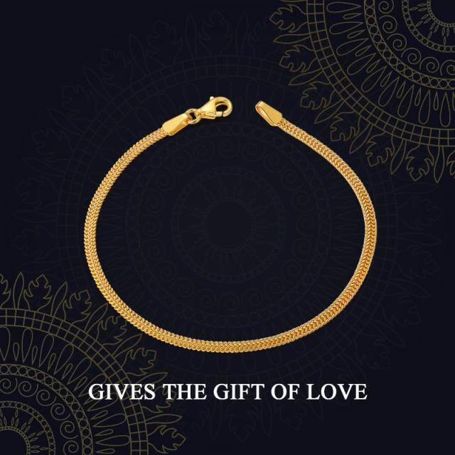 18K Gold Circle Mesh Chain Bracelet-6