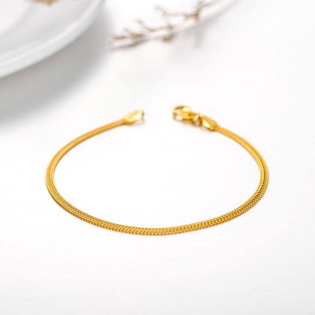18K Gold Circle Mesh Chain Bracelet-3