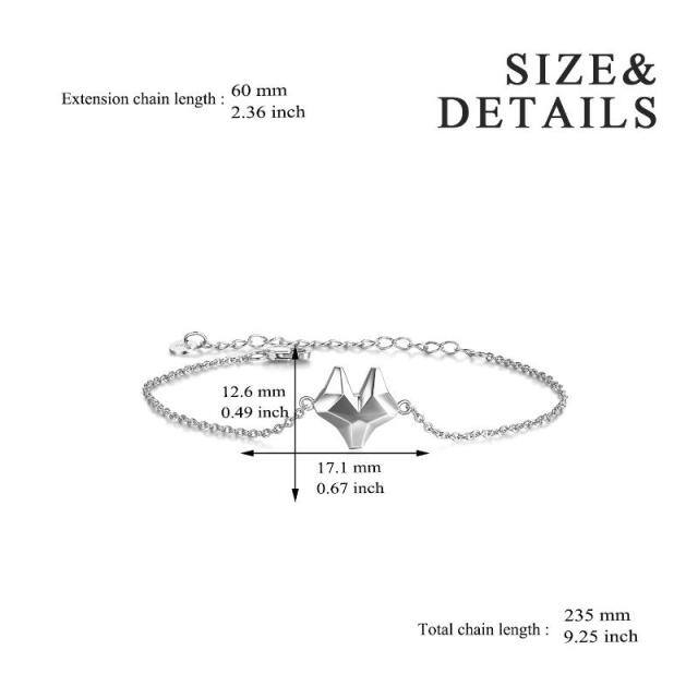 Sterling Silver Fox Pendant Bracelet-4