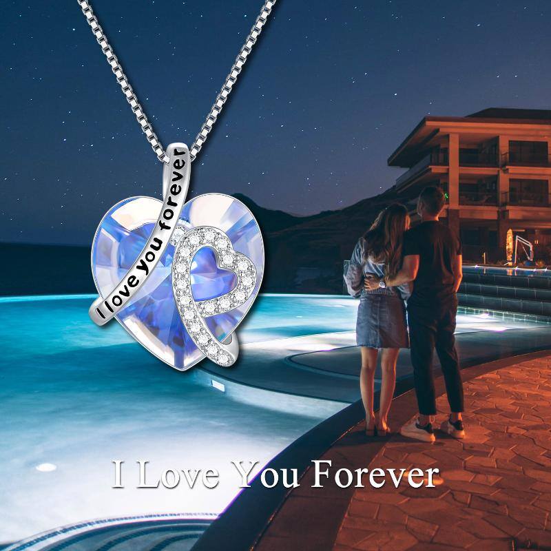 fc9aa177cb9a6f135ccecda97c744ce1 - Sterling Silver I Love You Forever Heart Necklace Birthday Wedding Anniversary Jewelry Gifts for Her Women Wife Mom Girlfriend