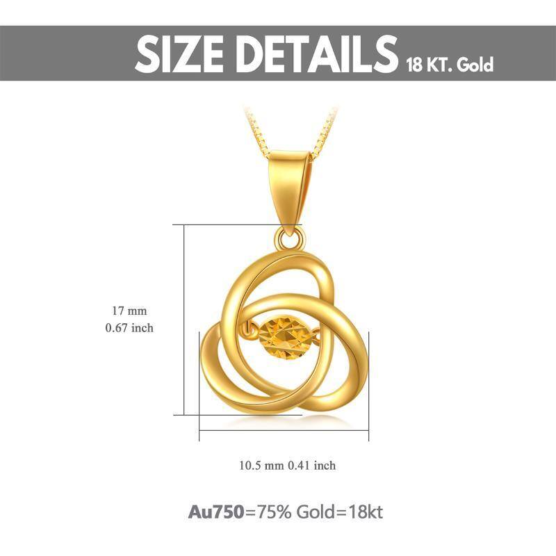 18K Gold Keltischer Knoten Anhänger Halskette-5