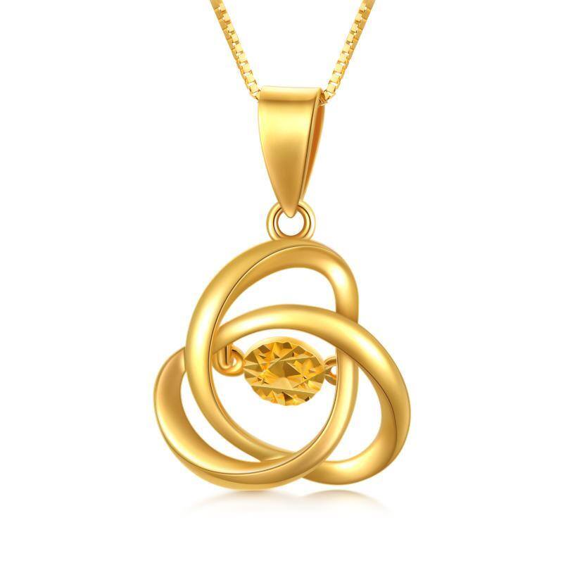 18K Gold Celtic Knot Pendant Necklace-1