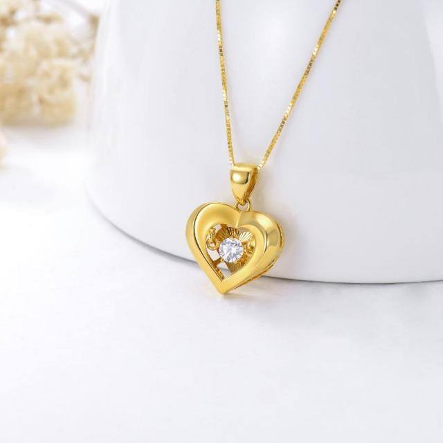 18K Gold Heart Pendant Necklace-2