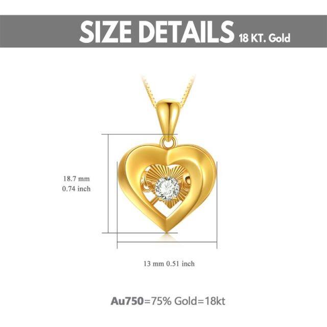 Collier avec pendentif en forme de coeur en or 18K-4