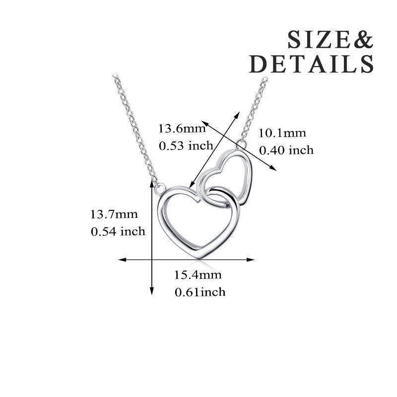 Sterling Silver Heart With Heart Pendant Necklace-6