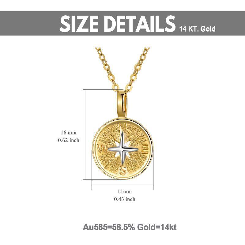 14K Gold Compass Pendant Necklace-8
