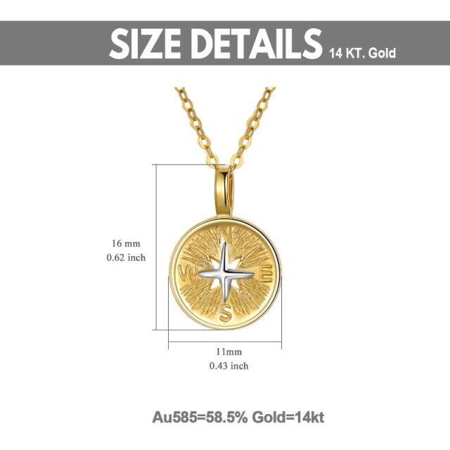14K Gold Compass Pendant Necklace-7
